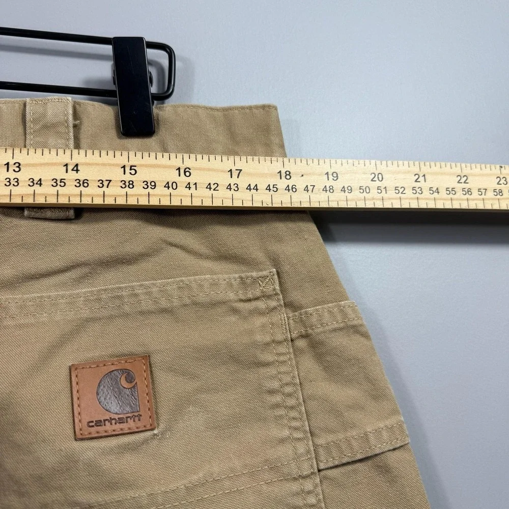 Carhartt Cargo Shorts Mens 38 Beige Canvas Carpenter Workwear Original Fit